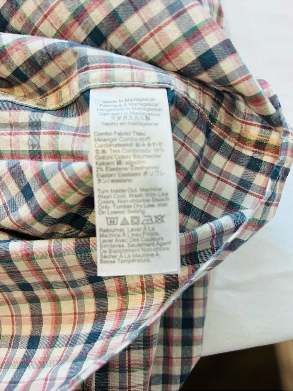 J. Crew Men's Long-Sleeve Button-Down Plaid Shirt - Blue/Pink/White size small